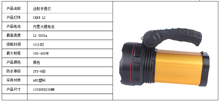 手提探照灯|强光手电_手电筒出产厂家|手提泛光灯_手提照明灯照明规模和参数
